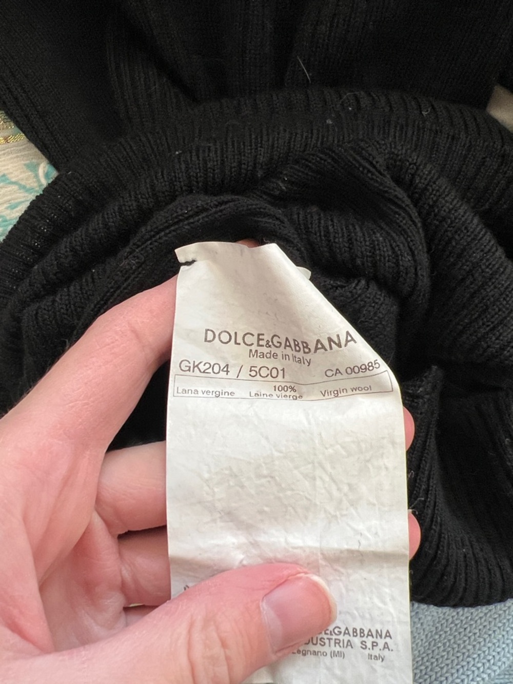 Dolce & Gabbana Black V Neck Wool Sweater Zipper Chain Detail - Picture 4 of 4